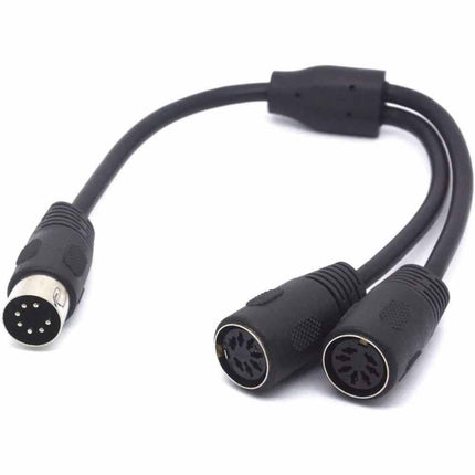 7 Pin DIN Male to Dual 7 Pin DIN Female Y Splitter Audio Cable, Stereo Split Cord 0.5M