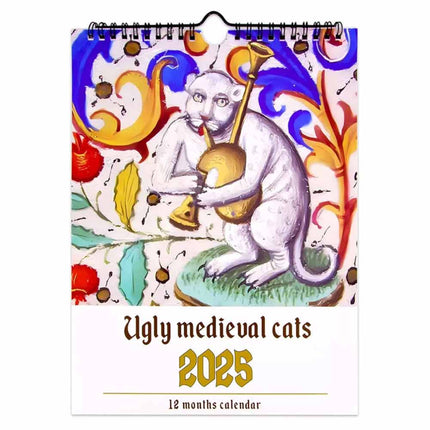 2025 Ugly Medieval Cats Calendar: Strange Medieval Wall Decor Calendar