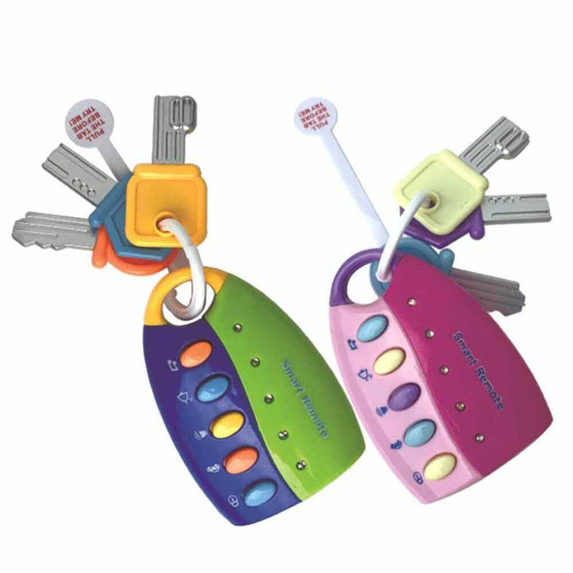 Baby Colorful Remote Pretend Toy Musical Car Key Colorful Flash Keychain Gift