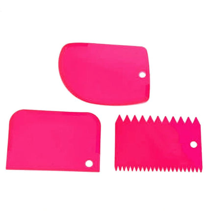3-Piece Silicone & Plastic Spatula Set for Baking & Cake Decorating