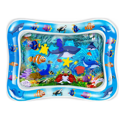 Baby Water Play Mat Inflatable For Infants Toddlers Fun Tummy Time Sea World