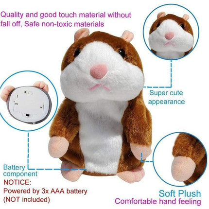 16CM Talking Hamster Plush Toy Repeats What You Say Mimicry Pet Toy