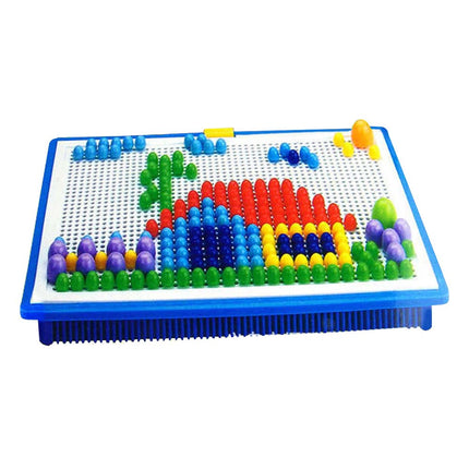296pcs Kids Creative Children Puzzle Pegs Board Educational Learning Toys