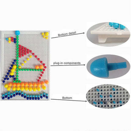 296pcs Kids Creative Children Puzzle Pegs Board Educational Learning Toys