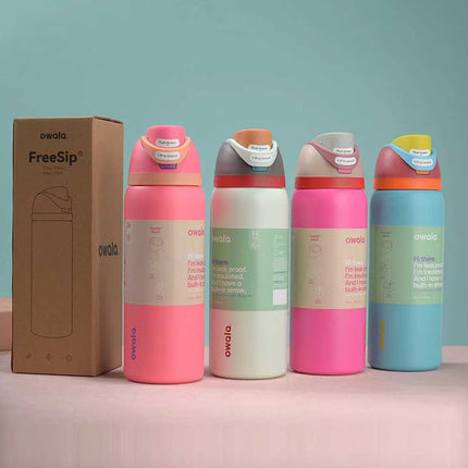 1X Random Owala  FreeSip Stainless Steel Water Bottle Insulated Sports Portable
