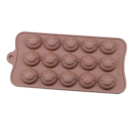 2Pcs Silicone Smiley Face Moulds for Chocolate Cake Ice Tray Jelly Candy Cookie Baking
