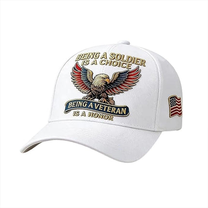 Veteran Commemorative Baseball Cap - "Being a Soldier" Embroidered Patriotic Camo Hat