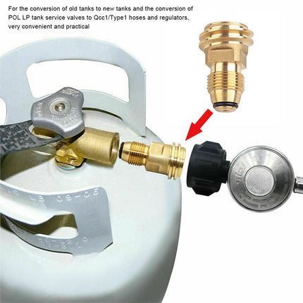New Converts Propane Tank POL LP Tank Valve to QCC1/Type1 Outlet Gas Cylinder