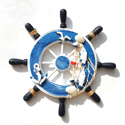 23CM Wooden Ship Wheel - Nautical Boat Steering Wheel, Beach Home Wall Decoration