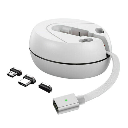 Magnetic 3 in 1 USB Cable Fast Charge for iPhone Samsung Retractable Cord 3A