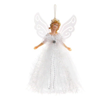 White Angel Christmas Tree Topper Hanging Fairy Xmas Tree Decoration Ornament