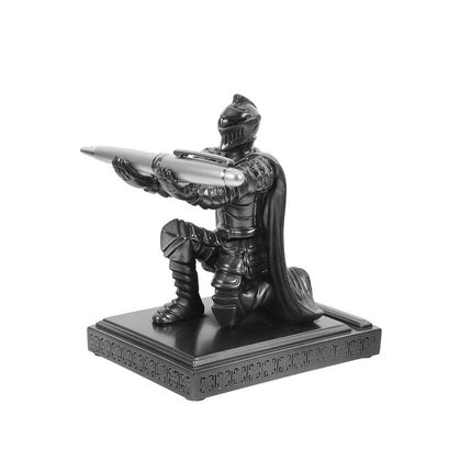Office Warrior Resin Soldier Pen Holder: Medieval Knight Pencil Organizer & Desk Decor