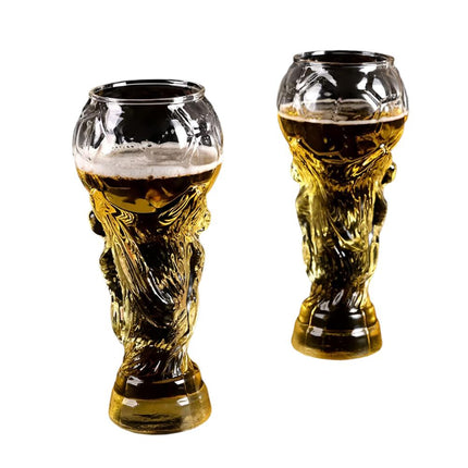 2022 FIFA Qatar World Cup Shape 450ml Beer Glass Football Soccer Hercules Mug