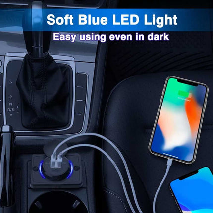 Dual QC3.0 USB Port Car Fast Charger 3.1A 12/24V Socket Power Outlet Panel Caravan RV