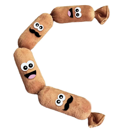 Cute Plush Sausage Squeaky Dog Toy, Bite Resistant Pet Chew Sound Toy