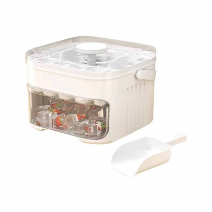 50-Cube Ice Maker with Easy Press Cap Double Layer Ice Cube Maker for Refrigerator