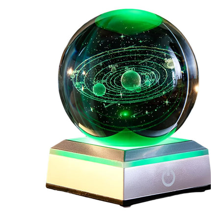 3D Crystal 6CM Ball Moon Planet Globe Table Lamp LED Night Light Home Decor Gift