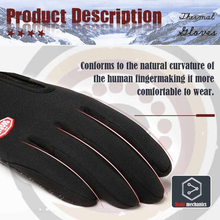 Winter Warm Thermal Outdoor Sports Waterproof Windproof Touch Screen Ski Gloves