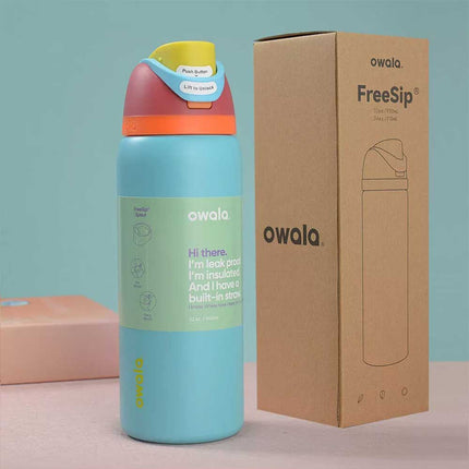 1X Random Owala  FreeSip Stainless Steel Water Bottle Insulated Sports Portable