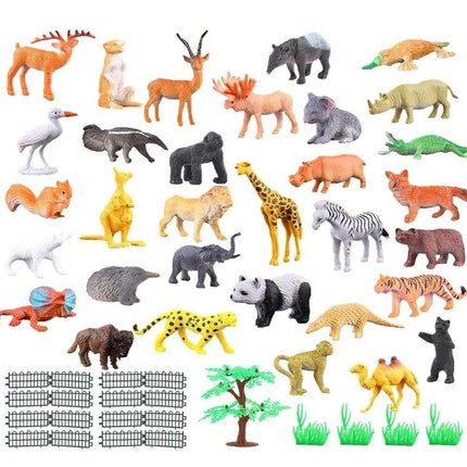 Mini Jungle Animal Figures 53 Pieces Toy Set