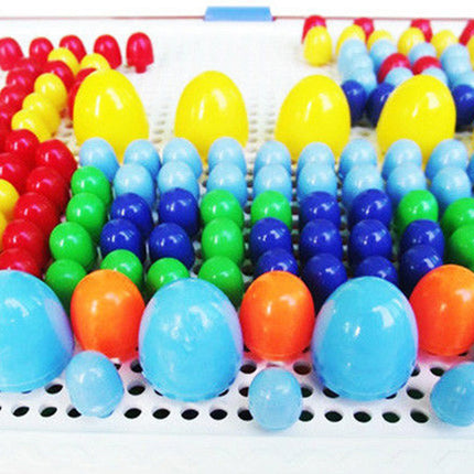 296pcs Kids Creative Children Puzzle Pegs Board Educational Learning Toys
