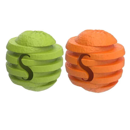 Tough Pet Chew Toy Food Dispensing Play Toy Orange 10cm