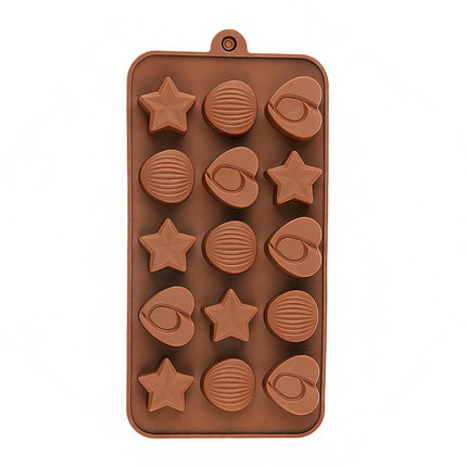 Chocolate Baking Silicone Cake Mould Ice Tray Candy Jelly Mold Nuts & Star Shaped