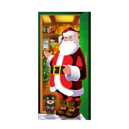 180×90cm Christmas Hanging Door Banner Decorative Door Cover Window Sign