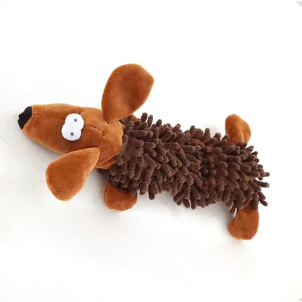 Puppy Chew Toy for Small Dogs: Durable, Squeaky & Brown Animal Shaped