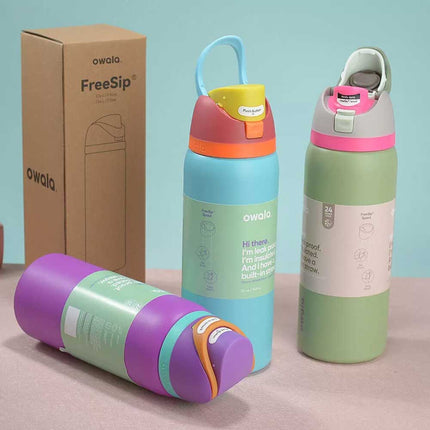 1X Random Owala  FreeSip Stainless Steel Water Bottle Insulated Sports Portable