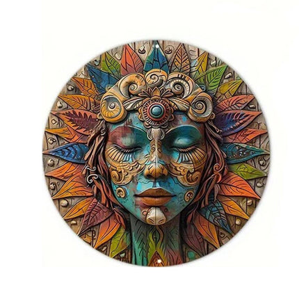 20cm Circular Wooden Wall Art Boho Garden Wall Hanging Decor Witchy Boho Gift