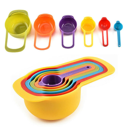 6pcs/Set Rainbow Measuring Cups with Scale Kitchen DIY Baking