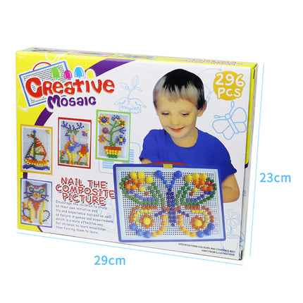 296pcs Kids Creative Children Puzzle Pegs Board Educational Learning Toys