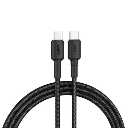 1M BoostUp Cafule USB-C to USB-C Cable Charge & Connect Black USP