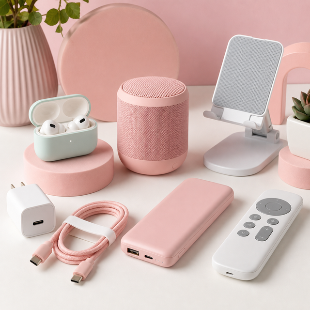 Electronics and gadgets collection cover with pink ecommerce styling