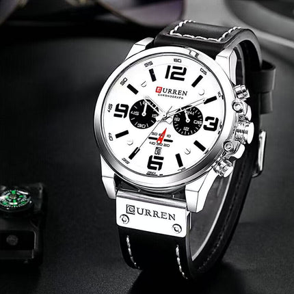 Men's Military Sports Wristwatch, Calendar Display Silicone Strap Casual Boys Watch 8314
