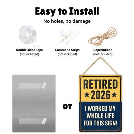 Retired 2026 Sign – Funny & Meaningful Retirement Gift for Men Women