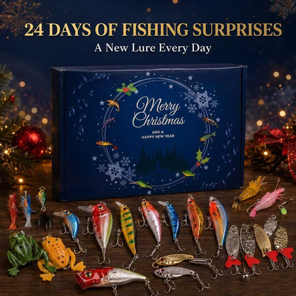 24 Day Fishing Lure Advent Calendar Christmas Tackle Gift Set for Men Teens