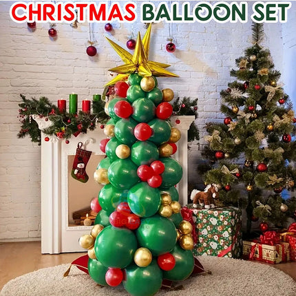 93X Merry Christmas Balloon Garland Arch Set - Latex Decor for Festive Xmas Party