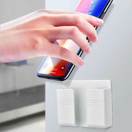 4Pcs Wall Mounted Remote Control Storage Rack Mobile Phone Holder Home Decor
