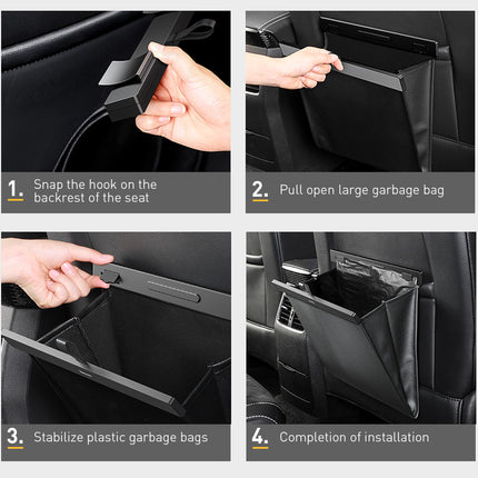 Baseus Car Trash Garbage Bag Back Seat Dustbin Waste Rubbish Basket Organizer