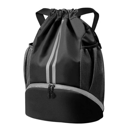 Drawstring Sports Backpack Gym Bag Waterproof PE Backpack with Shoe Compartment