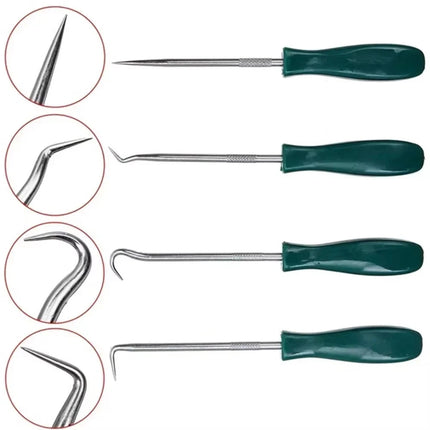 4pc Pick and Hook Tool Kit – Ideal for O-Ring, Seal, and Hose Removal in Garage