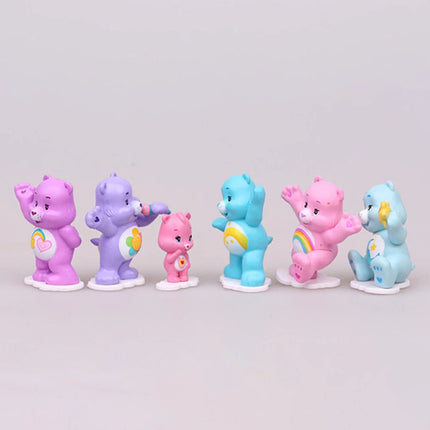 12-Piece Rainbow Bear Playset - Figurine Cake Toppers & Play Toys Set