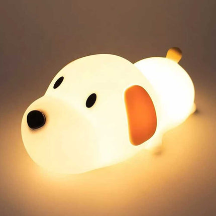 LED Silicone Night Light Rechargeable Cute Puppy Dog Touch Lamp Kids Bedroom Gift