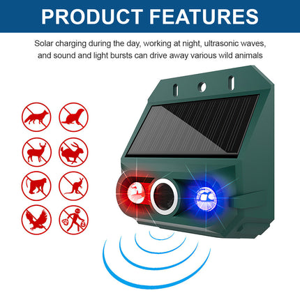 Ultrasonic Cat Dog Fox Pest Motion Sensor Repeller Scarer Deterrent Repellent