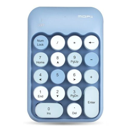 18 Keys Portable Wireless Numeric Keypad, Retro Round Keycap Number Pad