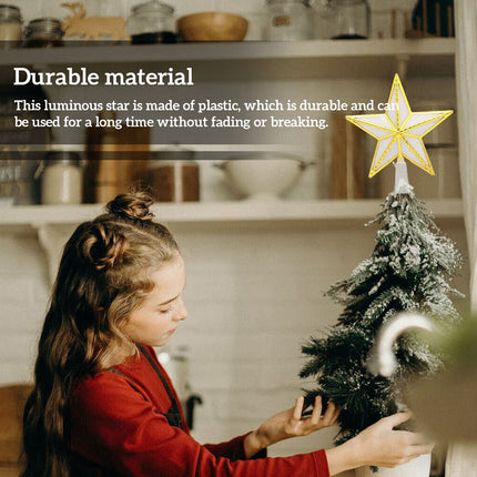 3D Christmas Tree Topper LED Glowing Star Light Projector Party Xmas Decor