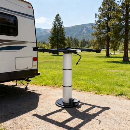 Adjustable Height Lift Boat RV Table Leg - 360° Rotating Swivel Pedestal, Sturdy Design for Caravan, Camper & Boat Indoor Use