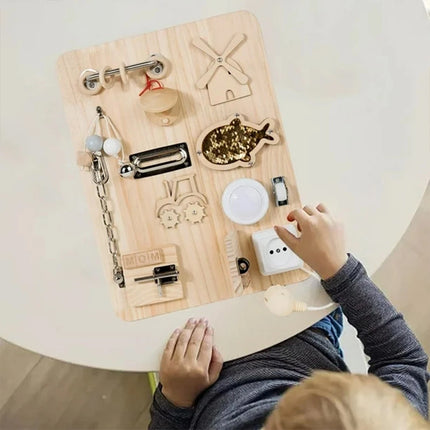 Montessori Busy Board for Toddlers Educational Fidget Sensory Toy Autistic ADHD Children Gift